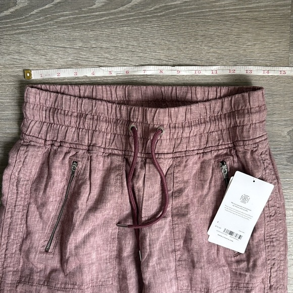 NEW ATHLETA Cabo Pink Linen Drawstring  Pants 2 - Picture 6 of 12